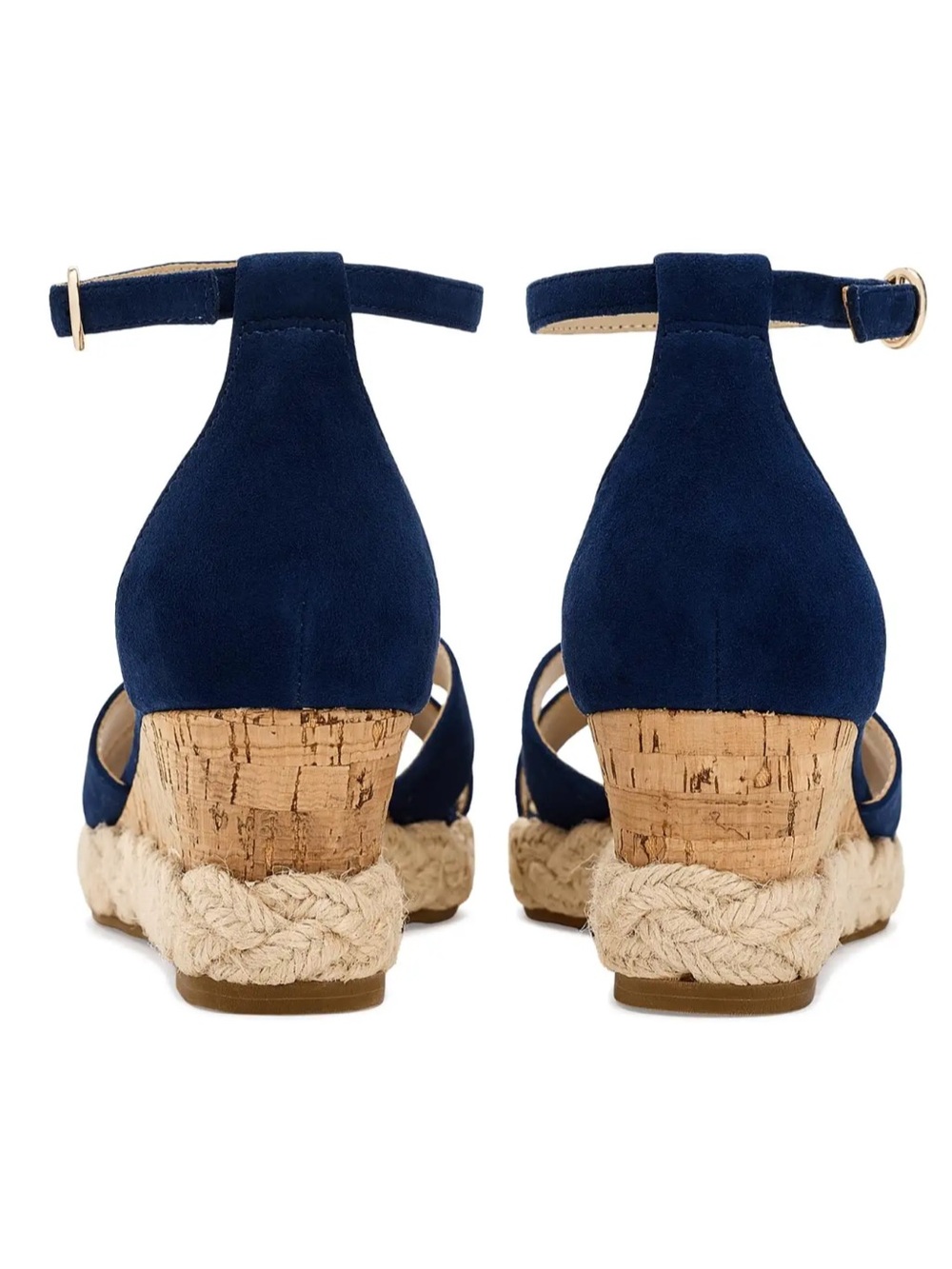 Pelle Moda Pippen Ankle Strap Wedge Slide Sandal 9.5 NIB Blue Cork Comfy Summer - Picture 7 of 10